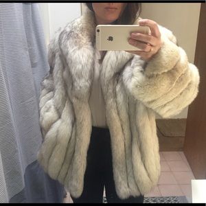 Saga Blue & White Fox For Coat